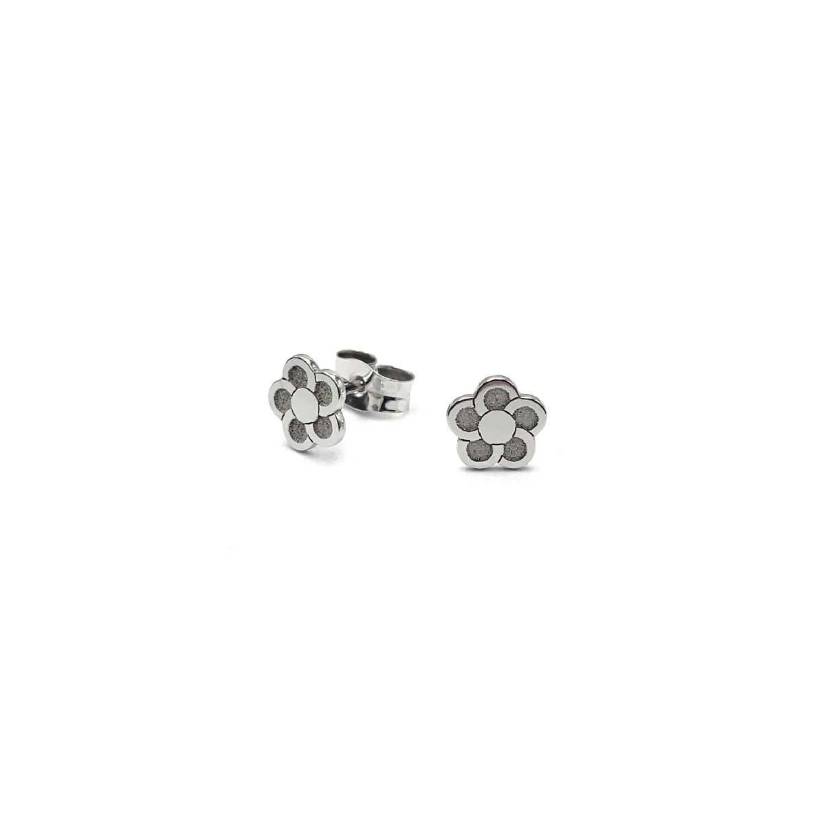 Pendientes comunión de botón en oro blanco 18k Pendientes comunión de botón en oro blanco 18k