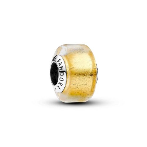 Charm Mini Cristal de Murano Dorado en plata de ley - 793353C00