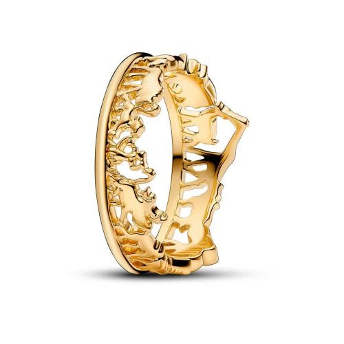 Anillo con un recubrimiento en oro de 14k El Rey León de Disney - 163362C00-54