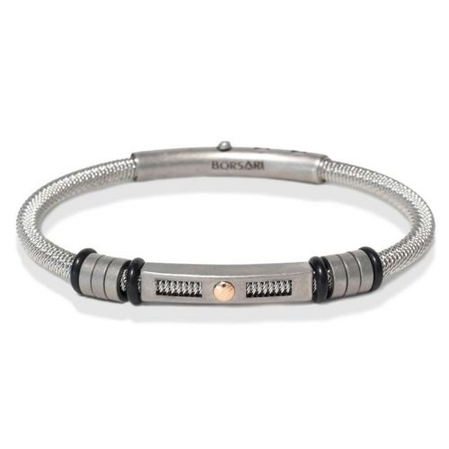 Polsera BORSARI AUDACE ACCIAIO Natural Steel Talla M - BRSTAU01