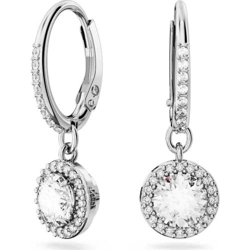 Arracades Constella, Talla rodona, Pavé, Blancs, Bany de rodi - 5636270