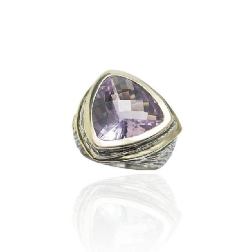 Anell de Plata i Or amb Ametista Lila - ASP 1758
