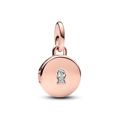 Charm Penjoll en or rosa Medalla Gravable que s´obre - 783066C01