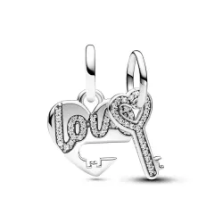 Charm Colgante Divisible en plata Corazón y Llave  - 793081C01