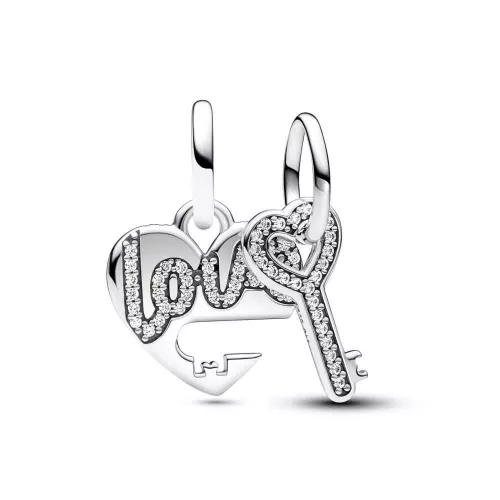 Charm Colgante Divisible en plata Corazón y Llave  - 793081C01