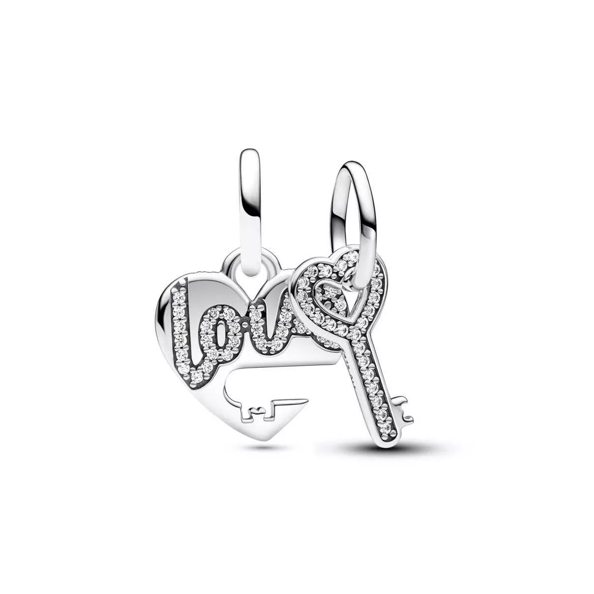 Charm Colgante Divisible en plata Corazón y Llave  - 793081C01