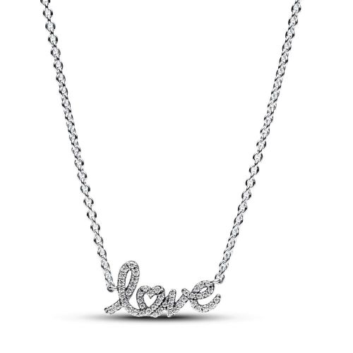 Collar de plata Love Escrit a Mà Brillant - 393076C01-45