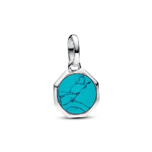 Charm Mini Medallón Grabable Pandora ME en plata de ley Azul Turquesa  - 793388C01
