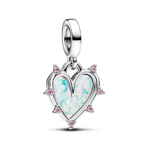 Charm Colgante Doble en plata de ley Amistad Opalescente - 793434C01