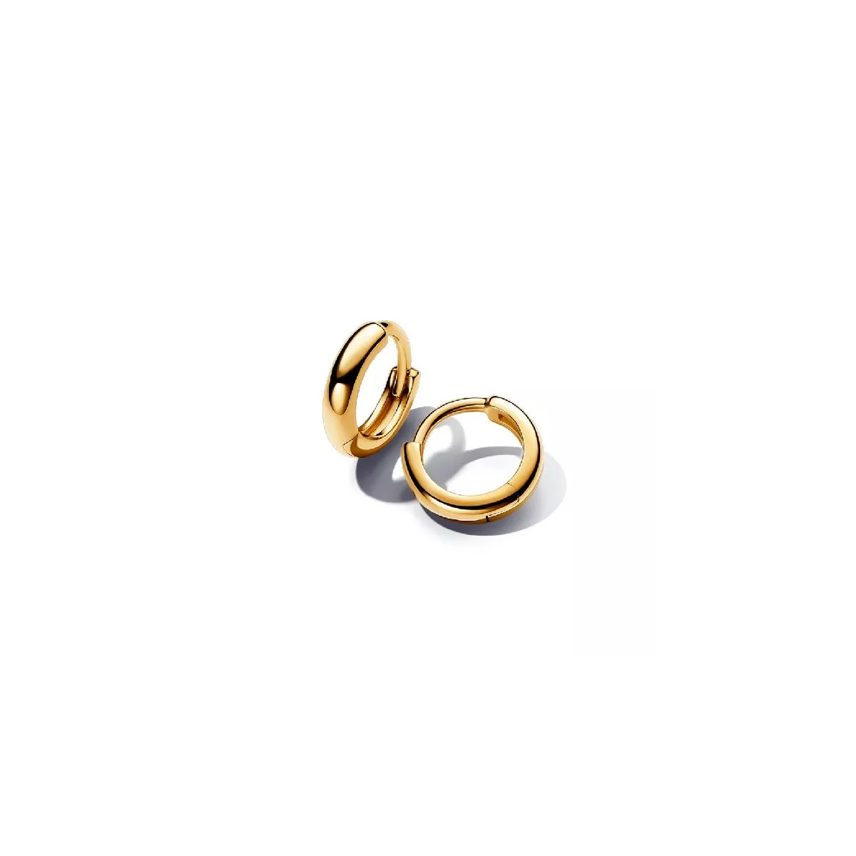 Pendientes de aro con un recubrimiento electrolítico en oro de 14k Redondos Abrazo - 263286C00
