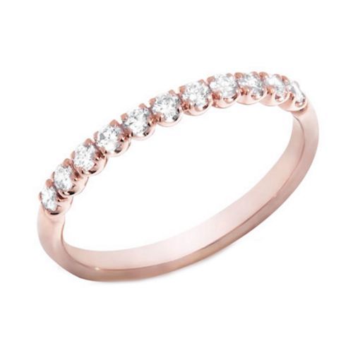 Mitja aliança or rosa i diamants 0,29 cts - FA1224R001