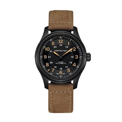 Hamilton Classic Esf. Negra Pell Marró - H70665533