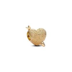 Charm con un recubrimiento en oro de 14k Corazón Cupido Pandora - 763666C00