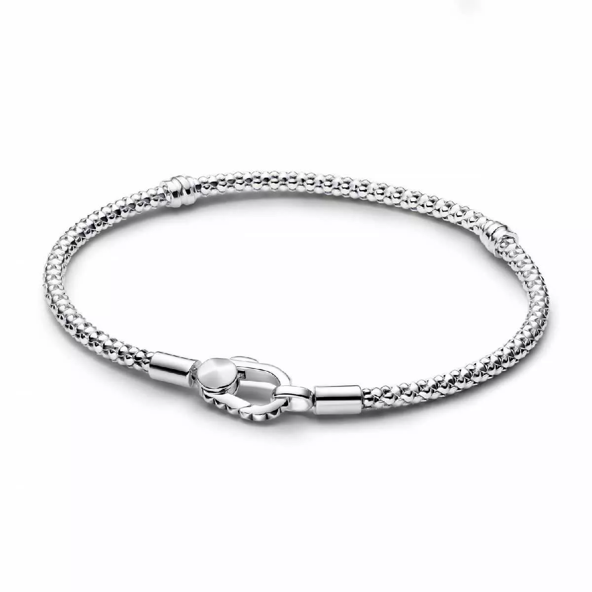 Pulsera Pandora Moments en plata de ley Cadena & Cierre con Tachuelas Pandora - 593681C00-19