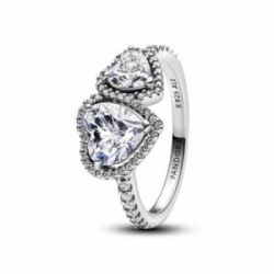 Anell en plata de llei Cors Halo Brillant Pandora - 193659C01-56