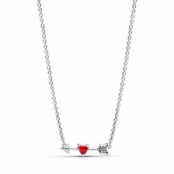 Collaret en plata de llei Fletxa & Cor Cristall de Murano Pandora - 393669C01-50