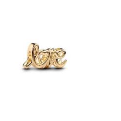 Charm con un recubrimiento en oro de 14k Love Escrito a Mano Pandora - 763055C00