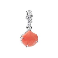Charm Colgante Doble Concha Color Coral Plata - 793821C01