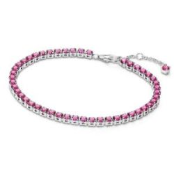 Pulsera Tenis Rosa Brillante Plata de primera ley - 591469C04-18