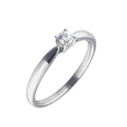 ANELL SOLITARI OR BLANC AMB BRILLANT 0,11 - 650812