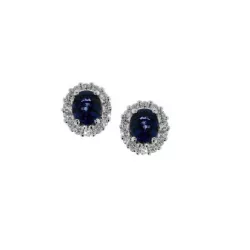 ARRECADES D’OR BLANC DE 18 QUILATS AMB SAFIRS I DIAMANTS - BB009726ZF