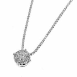 Colgante en Oro Blanco de 18K con Diamantes Naturales en Rosetón - CLN010776 0S