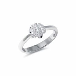 ANILLO ORO BLANCO CON ROSETÓN DE BRILLANTES - FA7003B001