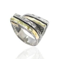 ANILLO ORO AMARILLO Y PLATA - ASP 1742