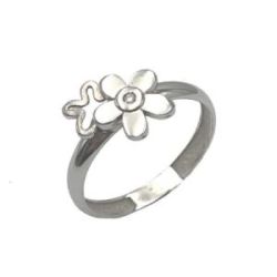 ANILLO ORO BLANCO Y BRILLANTE - 43/01042S2