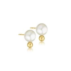 ARRECADES D’OR GROC AMB PERLA DE 3 MM - GB206OA.00