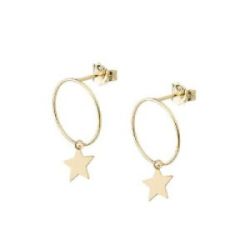 ARRECADES OR GROC CERCLE AMB ESTRELLES PENJANTS - EI 108166