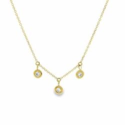 COLLAR DE ORO AMARILLO CON 3 DIAMANTES - CB 093544