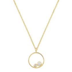 COLLAR DE ORO AMARILLO CON DOS BRILLIS - CB 102686