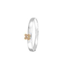ANILLO BICOLOR EN FORMA DE FLOR CO DIAMANTE - BR1587S