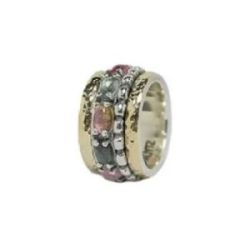 ANILLO ORO Y PLATA CON TURMALINAS - AR 188