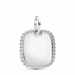 Colgante Etiqueta Grabable Cuadrada Brillante - 394009C01