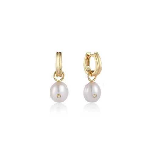 PENDIENTES ORO CON PERLA EN FORMA DE GOTA - E043-04G