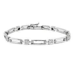 PULSERA DE ORO BLANCO CON DIAMANTE - V-2106/PU