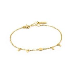 PULSERA DE PLATA CHAPADA CON DISCO CENTRAL - B005-03G