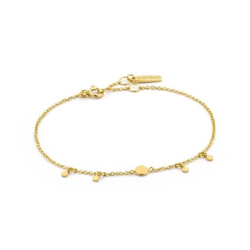 PULSERA DE PLATA CHAPADA CON DISCO CENTRAL - B005-03G