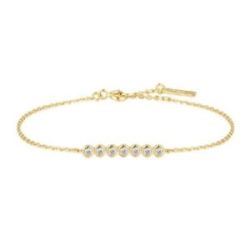 PULSERA PLATA CHAPADA CON CIRCONITAS - B058-02G