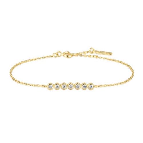 PULSERA PLATA CHAPADA CON CIRCONITAS - B058-02G