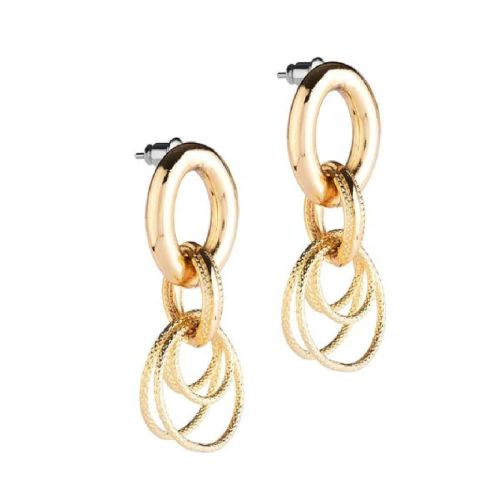 PENDIENTES COLGANTES DE BRONCE BAÑADOS EN ORO - BDVOOO21
