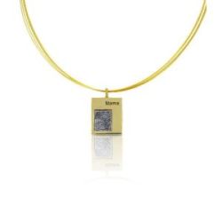 COLLAR DE PLATA CON HUELLA ^MAMA^ - 014A-B