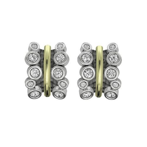 ARRECADES PLATA I  OR GROC AMB CIRCONITES - 7BBL003E