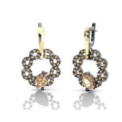 ARRECADES DE PLATA I OR AMB QUARS DE XAMPANY - 7GOL002E