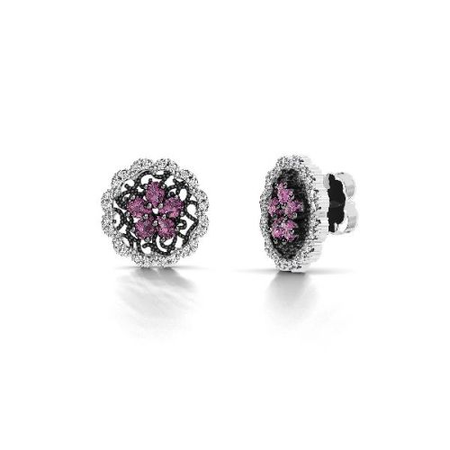 ARRACADES DE PLATA I OR ROSA AMB RODOLITES - 5FLG001E