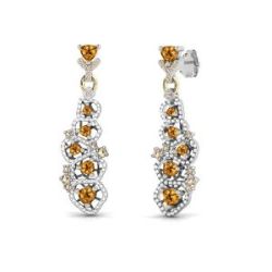 ARRECADES DE PLATA I OR GROC AMB CIRCONITES I CITRINS - 5SVG001E