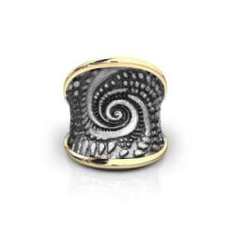 ANILLO DE PLATA Y ORO AMARILLO - 7OCE006R12