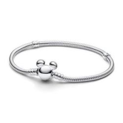 Pulsera Pandora Moments en plata Cadena de Serpiente con Cierre Mickey Mouse de Disney - 593061C00-19